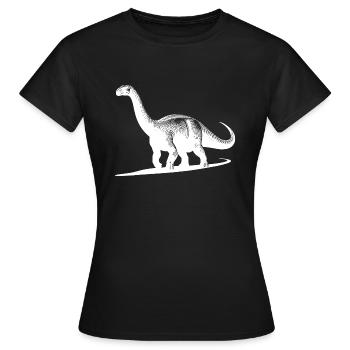 Riesiger Dino Brachiosaurus Dinosaurier - Frauen T-Shirt - Schwarz - Vorne - AI Model Female 172 dark (172cm)