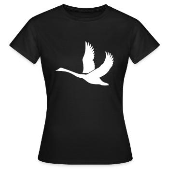 Cygne aux ailes énormes - T-shirt Femme - noir - Devant - AI Model Female 172 dark (172cm)