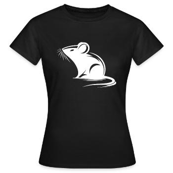 Dessin de petite souris mignonne - T-shirt Femme - noir - Devant - AI Model Female 172 dark (172cm)
