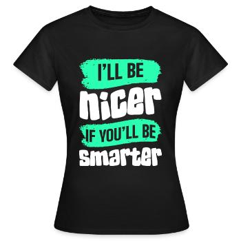 Sarcasme Comique Ironie - T-shirt Femme - noir - Devant - AI Model Female 172 dark (172cm)