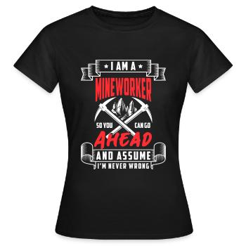 Bergmann Schaufel Hacke Grube - Frauen T-Shirt - Schwarz - Vorne - AI Model Female 172 dark (172cm)