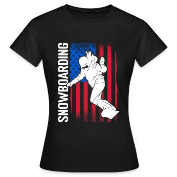Snowboarder Snow Ski Holiday Pistensau - Women's T-Shirt - black - Front - AI Model Female 172 dark (172cm)