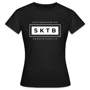 T-shirt de skateboard « SKTB. » (Planche à roulettes) - T-shirt Femme - noir - Devant - AI Model Female 172 dark (172cm)