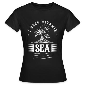 Strand Meer Surfen Brise - Frauen T-Shirt - Schwarz - Vorne - AI Model Female 172 dark (172cm)