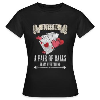 Kartenspiel Karte Blackjack All In - Frauen T-Shirt - Schwarz - Vorne - AI Model Female 172 dark (172cm)