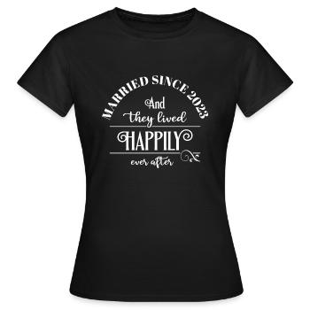 Mariés 2023 mariage mariage couple - T-shirt Femme - noir - Devant - AI Model Female 172 dark (172cm)