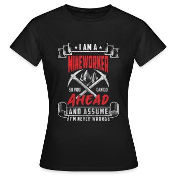 Mineur Mineur de mine - T-shirt Femme - noir - Devant - AI Model Female 172 dark (172cm)