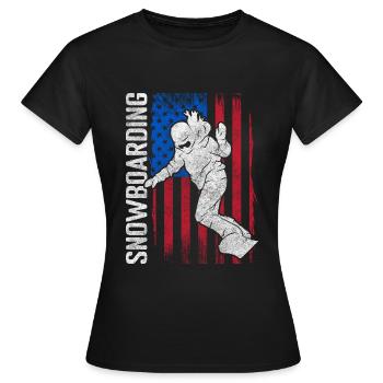 Snowboarder Board Wintersport Winterurlaub - Frauen T-Shirt - Schwarz - Vorne - AI Model Female 172 dark (172cm)