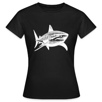 Grand requin tigre requin plongeur animal préféré - T-shirt Femme - noir - Devant - AI Model Female 172 dark (172cm)