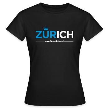 Zürich unlimited - Frauen T-Shirt - Schwarz - Vorne - AI Model Female 172 dark (172cm)