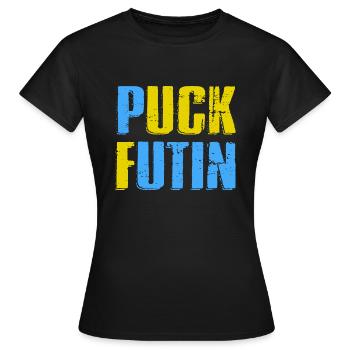 Ukraine | Puck Futin | Fuck Putin | Anti Putin - Frauen T-Shirt - Schwarz - Vorne - AI Model Female 172 dark (172cm)