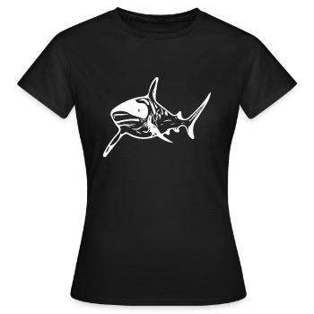 Grand requin vintage d’eau profonde - T-shirt Femme - noir - Devant - AI Model Female 172 dark (172cm)
