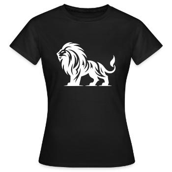 Tribal lion with big mane - Women's T-Shirt - black - Front - AI Model Female 172 dark (172cm)