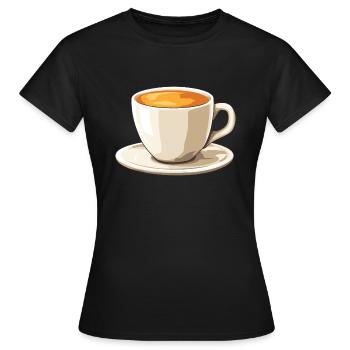 Tasse avec du café dedans - T-shirt Femme - noir - Devant - AI Model Female 172 dark (172cm)