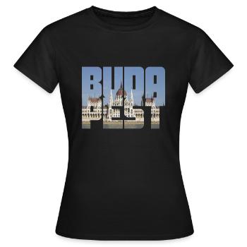 Budapest - T-shirt Femme - noir - Devant - AI Model Female 172 dark (172cm)