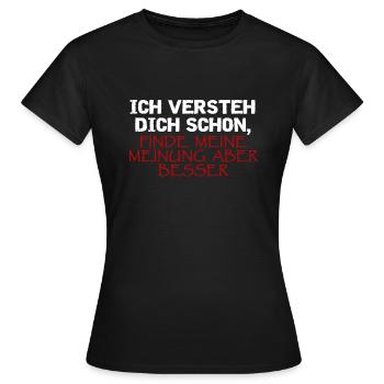 Lustiges Besserwisser TShirt - Frauen T-Shirt - Schwarz - Vorne - AI Model Female 172 dark (172cm)