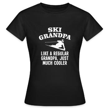 Grand-père de ski comme un grand-père ordinaire - T-shirt Femme - noir - Devant - AI Model Female 172 dark (172cm)