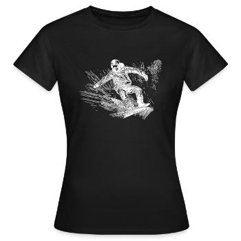 Snowboarding Ride Style Deep Snow Snowboard Move - Women's T-Shirt - black - Front - AI Model Female 172 dark (172cm)