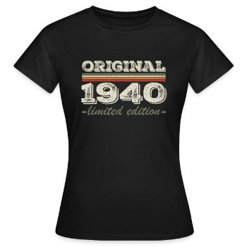 Légende depuis 1940 Né en 1940 Anniversaire 1940 - T-shirt Femme - noir - Devant - AI Model Female 172 dark (172cm)