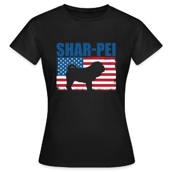 Shar Pei - Frauen T-Shirt - Schwarz - Vorne - AI Model Female 172 dark (172cm)