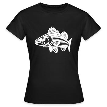Baignade Poisson sandre - T-shirt Femme - noir - Devant - AI Model Female 172 dark (172cm)
