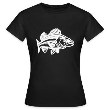 Poisson sandre élégant - T-shirt Femme - noir - Devant - AI Model Female 172 dark (172cm)