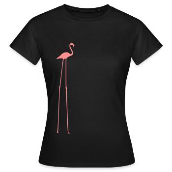 Flamingo mit langen Beinen - Frauen T-Shirt - Schwarz - Vorne - AI Model Female 172 dark (172cm)