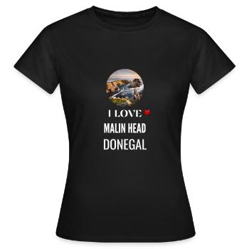 J’aime Malin Head Donegal Irlande - T-shirt Femme - noir - Devant - AI Model Female 172 dark (172cm)