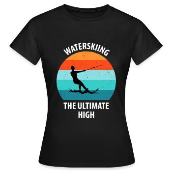 Ski nautique, ski nautique, skieurs nautiques - T-shirt Femme - noir - Devant - AI Model Female 172 dark (172cm)