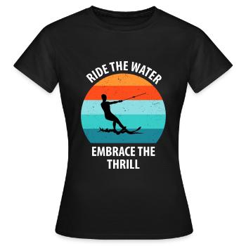 Ski nautique, ski nautique, skieurs nautiques - T-shirt Femme - noir - Devant - AI Model Female 172 dark (172cm)