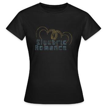 Pixelherzen: Elektrische Romanze - Frauen T-Shirt - Schwarz - Vorne - AI Model Female 172 dark (172cm)