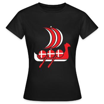 Viking danois - T-shirt Femme - noir - Devant - AI Model Female 172 dark (172cm)