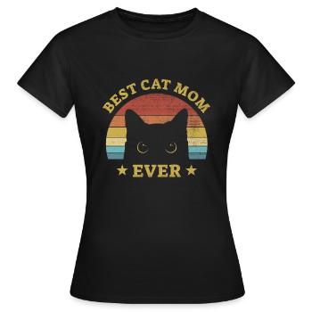 Best Cat Mom Ever - gift for cat owners - Women's T-Shirt - black - Front - AI Model Female 172 dark (172cm)