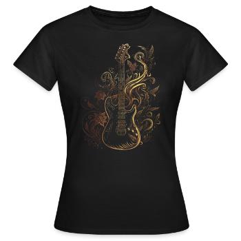 E-Gitarre - Frauen T-Shirt - Schwarz - Vorne - AI Model Female 172 dark (172cm)