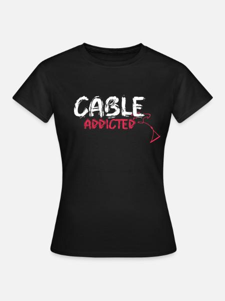 cable addicted wakeboard motiv Geschenk Boot Wake - Frauen T-Shirt - Schwarz