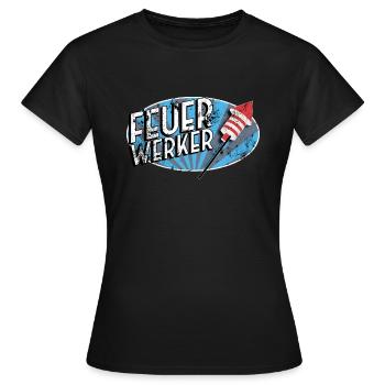 Feux d’artifice 07 - T-shirt Femme - noir - Devant - AI Model Female 172 dark (172cm)