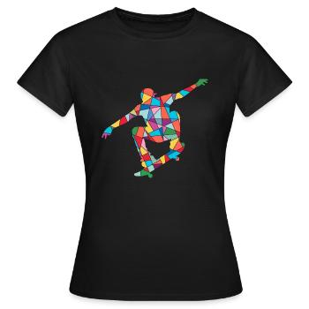 Skaten Skateboarder Skater Trick Kinder Skateboard - Frauen T-Shirt - Schwarz - Vorne - AI Model Female 172 dark (172cm)