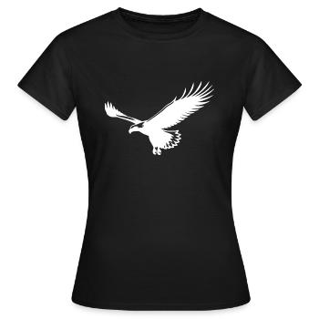L’aigle s’élève dans les airs en vol thermique - T-shirt Femme - noir - Devant - AI Model Female 172 dark (172cm)