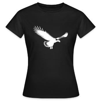 Aigle élégant sur de larges ailes dans le vent - T-shirt Femme - noir - Devant - AI Model Female 172 dark (172cm)