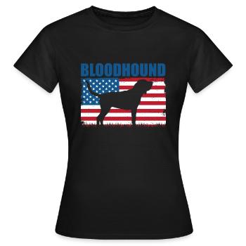 Bloodhound Hund - Frauen T-Shirt - Schwarz - Vorne - AI Model Female 172 dark (172cm)