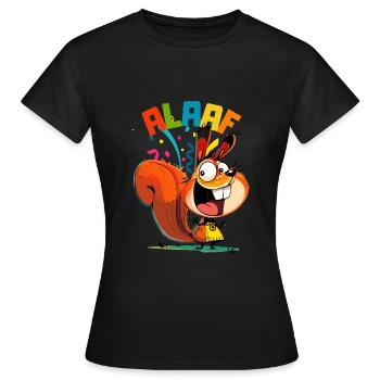 Carnaval Écureuil Kölle Alaaf Cologne Drôle - T-shirt Femme - noir - Devant - AI Model Female 172 dark (172cm)