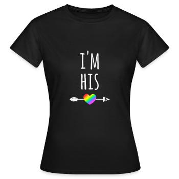 Je suis à lui - Couple LGBT CSD - T-shirt Femme - noir - Devant - AI Model Female 172 dark (172cm)