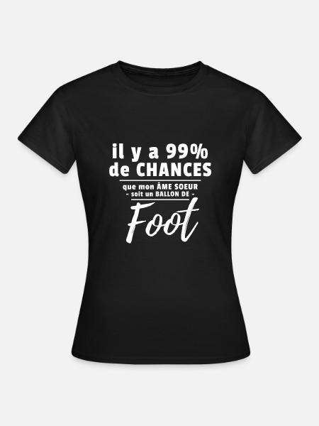 Ballon de foot - Humour football Âme soeur - T-shirt Femme - noir