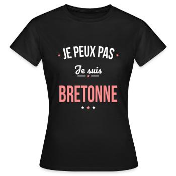 Je peux pas je suis Bretonne - T-shirt Femme - noir - Devant - AI Model Female 172 dark (172cm)