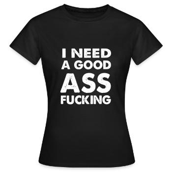 Anal Anal Drôle - T-shirt Femme - noir - Devant - AI Model Female 172 dark (172cm)
