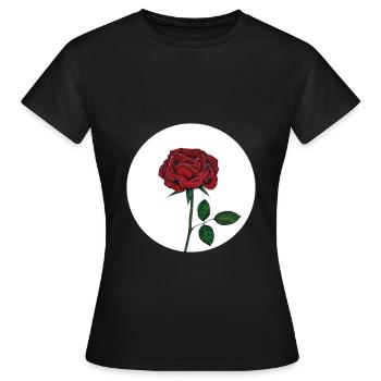 Rose fleurs roses fleurs tropicales - T-shirt Femme - noir - Devant - AI Model Female 172 dark (172cm)