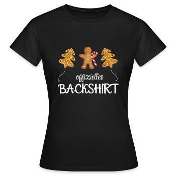 Offizielles Backshirt Weihnachten Plätzchen - Frauen T-Shirt - Schwarz - Vorne - AI Model Female 172 dark (172cm)