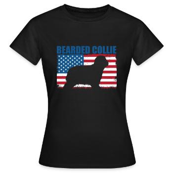 Bearded Collie - Frauen T-Shirt - Schwarz - Vorne - AI Model Female 172 dark (172cm)
