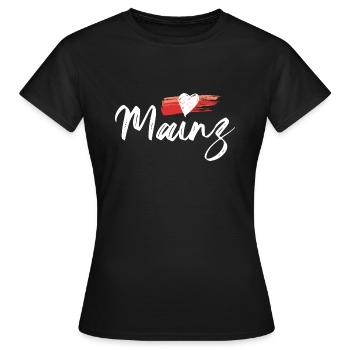 Mainz Herz Meenzer Mädchen - Frauen T-Shirt - Schwarz - Vorne - AI Model Female 172 dark (172cm)