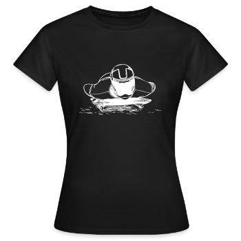 Brave skeleton rider in the ice channel - Women's T-Shirt - black - Front - AI Model Female 172 dark (172cm)